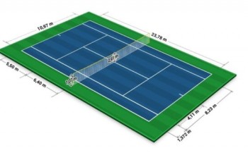 Kích thước sân tennis tiêu chuẩn trong tập luyện và thi đấu